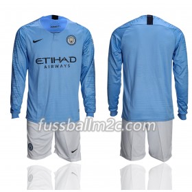 Fußballtrikots Manchester City Kinder Heim Trikotsatz 2018-2019 Langarm